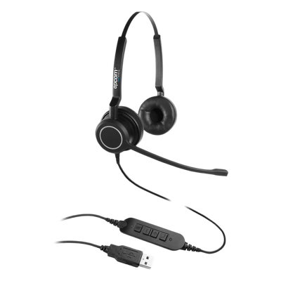 PROA-HS10USBD - Audífonos USB de Diadema / Audio HD Estéreo / Cancelación de Ruido / Micrófono Cardioide 300° / Diseño Ergonómico 58-72 g