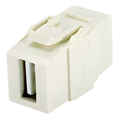 NKUSBAAIW - Módulo Acoplador USB 2.0 / Keystone / Hembra a Hembra / Blanco Mate / 1 Espacio Modular