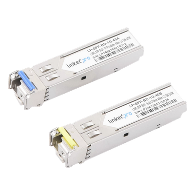 LP-SFP-BD-1G-40 - Transceptor Óptico SFP Bidireccional / 1.25 Gbps / Monomodo 1310/1550 nm / Alcance 40 km (131233.6 ft) / LC/UPC Simplex / DDM / Hot-Pluggable / 2 Piezas