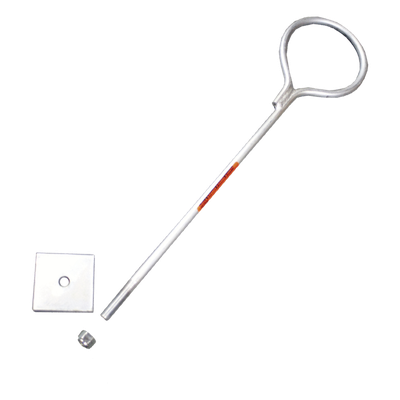 SAP-01-LG - Ancla de Losa o Pared / Varilla 1/2" (12.7 mm) / 90 cm (2.95 ft) / Argolla 14 cm / Galvanizado por Inmersión