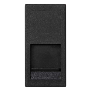 SM-1/2-KEY-G - Medio Módulo / 1 Espacio Jack Keystone / Guardapolvo Integrado / Color Grafito / Cajas Teleblock y Ofiblock