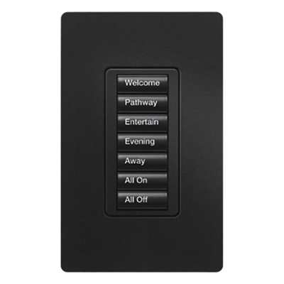 RRDW7BMN - Teclado de Pared / 7 Botones Programables / Retroiluminado / RF 9 m (29.5 ft) / Control de Escenas RadioRA 2 / Memoria ante Fallas