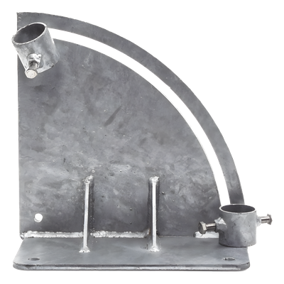SLM-BA-3G - Base para Mástil con Ajuste de Ángulo / Acero Galvanizado en Caliente / Mástil 1" a 1-3/4" / Inclinación 0° a 60° / Tolerancia ±5 cm