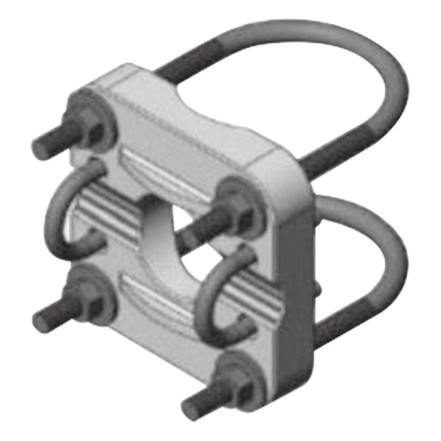 BWC-1001 - Montaje para antenas direccionales / Doble abrazadera / Mástil 0.5' a 0.84' OD / Antena 1.25' a 2.4' OD / 4' de longitud / 2 lbs