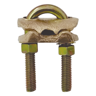 LP-CV-250 - Conector Mecánico de Bronce / Varilla 3/4" a Cable 1/0 AWG - 250 MCM / Tubería Agua 1" / Fusión Alta Precisión