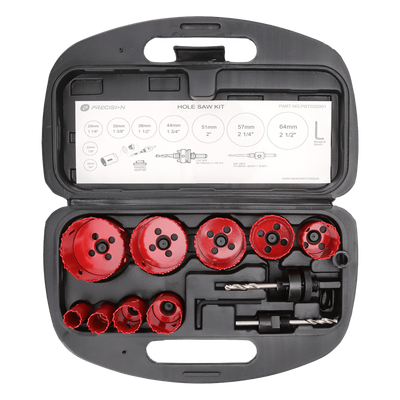 PST-C020-01 - Juego de Brocas Sierra / 9 Piezas / 3/4" a 2-1/2" / Bi-Metal HSS / Profundidad 40 mm / Estuche PVC