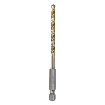 D-23911 - Broca hexagonal / 3/16" (4.8 mm) / TiN / HSS / Punta 135° / Vástago 1/4" / 4-7/32" (107.2 mm)