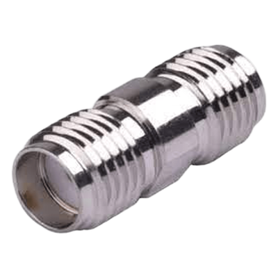 RSA-3404 - Adaptador Barril RF / Conector SMA Hembra a SMA Hembra / Montaje en Línea / Cuerpo Bronce Niquelado / Contacto Oro / Aislante Teflón