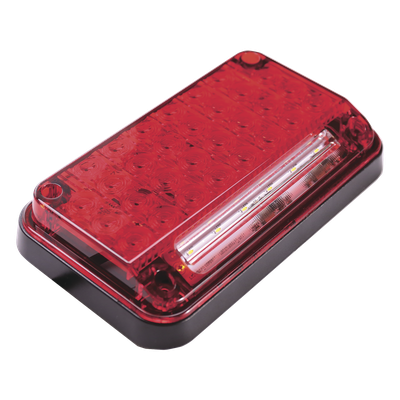 XLTE2335R - Luz de Advertencia LED / 7x4" / 66 LED / 10 Patrones de Destello / 12 VCC / Luz de Trabajo Integrada / Montaje Permanente