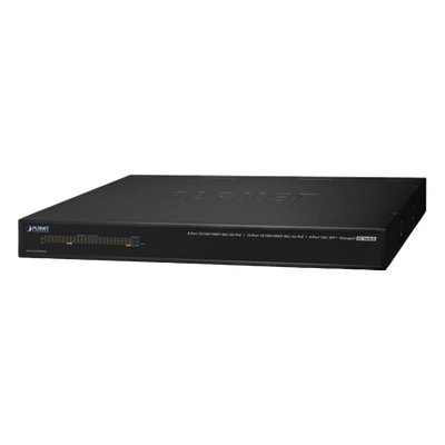 AVS-4210-24HP4X - Switch AV Profesional / 24 Puertos PoE Gigabit / 8 PoE++ 95W / 16 PoE+ 32W / 4 SFP 10G / 480W / Sin Ventilador