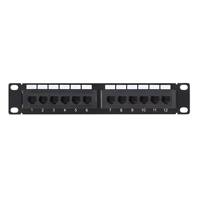 LP-PP-601 - Panel de parcheo de impacto (110) UTP de 12 puertos Cat6, 10in