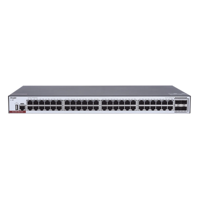 RG-CS83-48GT4XS - Switch Administrable Capa 3 / 48 Puertos Gigabit / 4 SFP+ 10Gb / Stack VSU 4 Miembros / Conmutación 176 Gbps / Gestión en la Nube