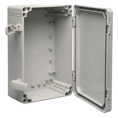 Q202018ABI - Gabinete Industrial Tipo 4X / 200 x 200 x 180 mm (7.87 x 7.87 x 7.09 in) / ABS Sin Halógenos / IP66 / Tapa Opaca con Tornillos / Panel Ajustable