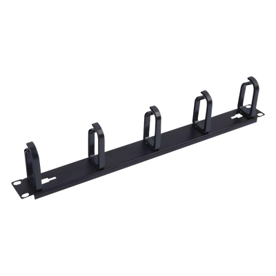 LP-CM-01 - Organizador de Cables / 5 Anillos Removibles / 1U / 19" / Montaje Vertical u Horizontal / Acero con Ganchos ABS / Espaciado 4"