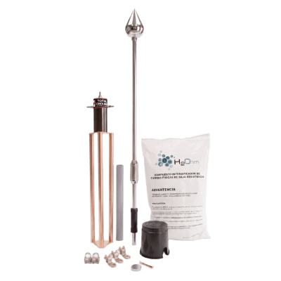 Total Ground Kit Pararrayo / Punta Aluminio / Avance Cebado 15 m (49.2 ft) KIT-MASTER-PE06-ALU