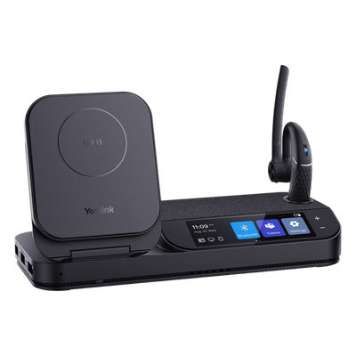 BH71-WORKSTATION - Auricular Bluetooth Mono / Cancelación de Ruido 4-Mic Beamforming / Estación Táctil 3" / Carga Inalámbrica Qi / 10h Autonomía + 20h Extra / 18g Ultra Ligero / Conexión Simultánea PC-Teléfono-Smartphone