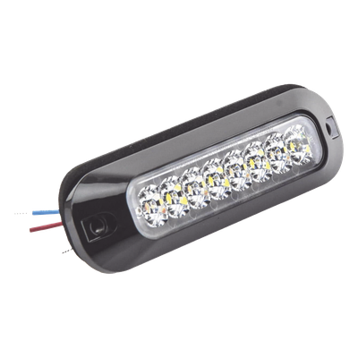 ED3744RC - Luz Auxiliar LED / 4 LEDs Ultra Brillantes / 21 Patrones de Destello / 12-24 VCC / SAE J595 Clase I / Mica de Policarbonato Transparente