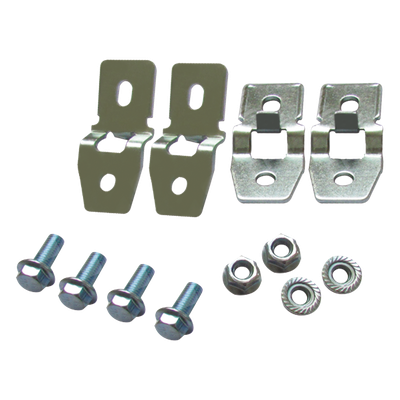 PST-WC-010 - Pestañas Metálicas de Fijación / Chapa de Acero y Zinc 4 mm / Paquete de 4 Piezas / Montaje en Pared / Incluye Tornillos y Tuercas para Gabinete