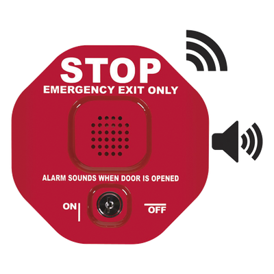 STI-6400WIR - Alarma de Puerta / Inalámbrica 433 MHz / Rango 300 m (984.3 ft) / Sirena 95/105 dB / Alimentación 9V o 12-24 VDC / Señal Visual de Alto