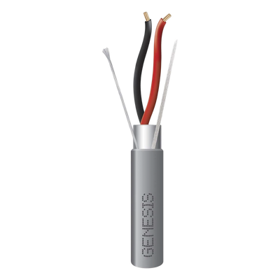 2202-1109/1000 - Bobina de 305 Metros (1000 Pies) / Cable 2 x 22 AWG / Color Gris / Blindado / Riser / Aplicaciones de Audio Control de Acceso y Automatización