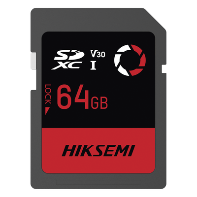 HS-SD-E30/64G - Memoria SD / 64 GB / Clase 10 U3 V30 / 180 MB/s Lectura / 150 MB/s Escritura / -25°C a 80°C