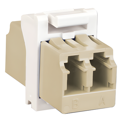 MX-F1-LC-02C - Módulo Acoplador de Fibra Óptica / LC Duplex / 2 Fibras / Monomodo y Multimodo / Diseño Plano / Color Blanco