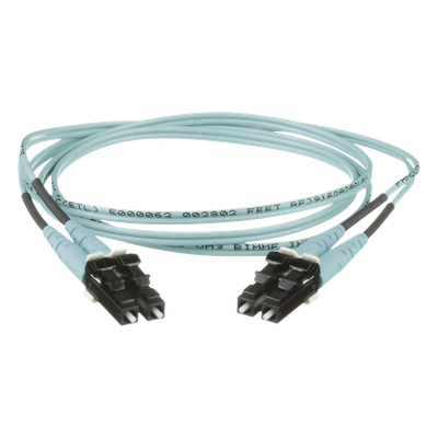 FX2ERLNLNSNM008 - Jumper de Fibra Óptica / Multimodo OM3 50/125 / LC-LC Dúplex / OFNR Riser / 8 m (26.25 pies) / Aqua