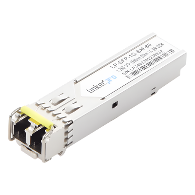 LP-SFP-1G-SM-80 - Transceptor Óptico SFP / Monomodo / 1.25 Gbps / 1550 nm / Alcance 80 km (262.4 ft) / LC/UPC Dúplex / DDM