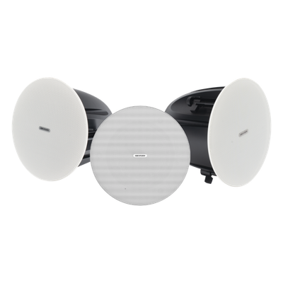 DS-QAZ-KIT610-BS - Kit de Voceo IP / Altavoz Principal PoE + 2 Bocinas Secundarias / 10 Watts / Bluetooth / Hik-Connect / 24 VCD o PoE 802.3at