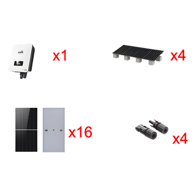 HNS10000TLKIT1 - Kit Solar Interconexión / 10kW / 220Vca / 16 Paneles 645W / Montaje 4 Módulos / Eficiencia 98.40% / WiFi