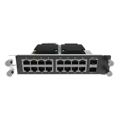 H-16XRJ45-2FSC - Tarjeta de envío LED 4K / 16 puertos RJ45 Gigabit / 2 puertos STP / 10.4M píxeles / 2 slots