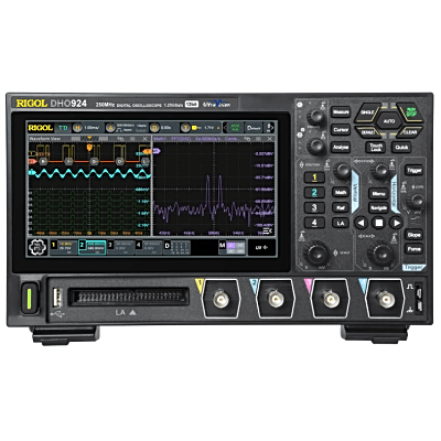 DHO924 - Osciloscopio Digital / 4 Canales / 250 MHz Ancho de Banda / 1.25 GS/s Muestreo / 7' TFT LCD / 50 Mpts Memoria