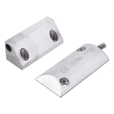 SF-3014-C - Contacto Magnético de Piso / Salida Dual NC/NA / GAP 65 mm (2.5 in) / Cubierta de Aluminio / Cable Blindado 55 cm / Certificación UL & CE