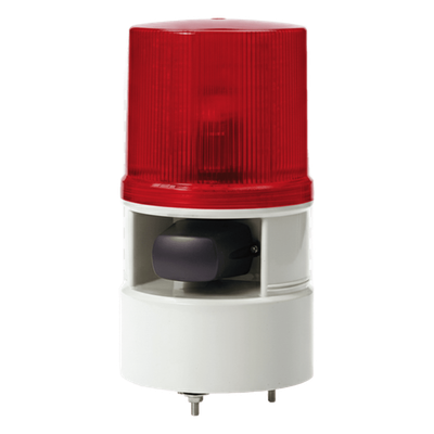 S125DML-WS-110220-R - Baliza LED con Sirena / 5 Tonos 105 dB / 4 Modos de Destello / 110-220 VCA / IP54 / -30°C a +50°C
