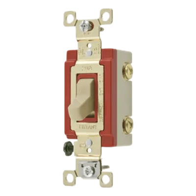 HUB-4902I - Interruptor de Palanca / 20 A / 120-277 V CA / Doble Polo / Grado Industrial / -40°C a 75°C / 131 ft Cable AWG #14-10 / Color Marfil