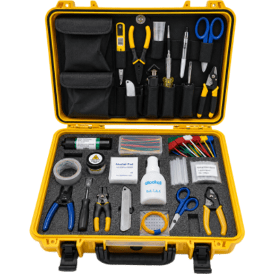 LP-FT-KIT-V2 - Kit de Terminación de Fibra Óptica / 28 Herramientas y Accesorios / Estuche Portátil Rugerizado / Preparación, Empalme y Limpieza