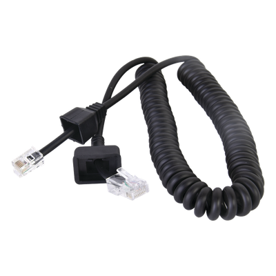 TXK222 - Cable para Micrófono de Radio Móvil / Conector RJ-45 de 6 Pines / Longitud 300 mm (11.8 in) / Cobre Desnudo / Temperatura -20~105°C / Funda PP-PU