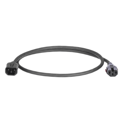 PLD04BL - Cable de Alimentación con Bloqueo Doble / IEC C13-C14 / 17 AWG / 10A / 1.2 m (3.9 ft) / Paquete 10 Piezas