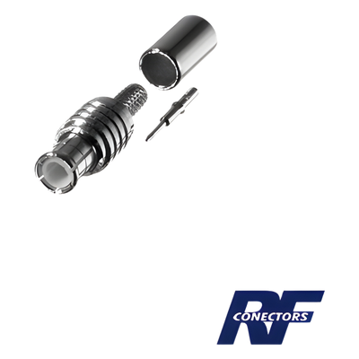 RMX-8000-B1 - Conector MCX Macho / Anillo Plegable / RG-316/U / Grupo B1 / Bronce Niquelado / Contacto Oro / Aislante Teflón