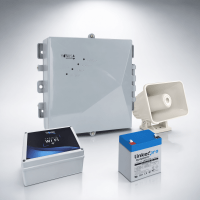 YPROKIT-WIFI - Energizador de Cerco Eléctrico / 12,000 V Disuasivo / Control Wi-Fi / Respaldo de Batería 3 Días / Detección de Intrusión / IP Resistente a Lluvia y UV