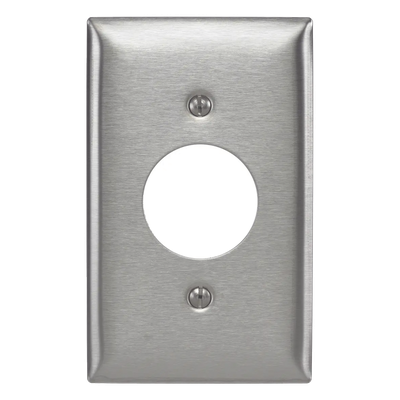HUB-SS7 - Placa para Receptáculo / Acero Inoxidable 302/304 / No Magnética / 1 Abertura 1.6" (40.6 mm) / Compatible 15, 20 y 30 A