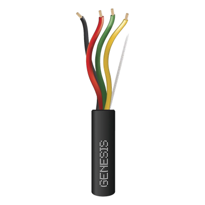 4154-1008 - Carrete de Cable / 4 x 14 AWG / Direct Burial / 305 m (1000 pies) / Negro / Intemperie / Detección de Incendio y Evacuación