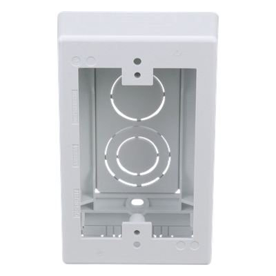 JBX3510WH-A - Caja de Pared Superficial, Uso Universal con Placas de Pared, con Cinta Adhesiva, Color Blanco