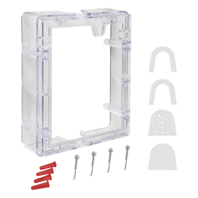 STI-3100 - Espaciador de conducto con marco / Transparente / Añade 2 pulgadas (50.8 mm) de profundidad / Conductos rígidos 1/2' o 3/4' / Uso interior