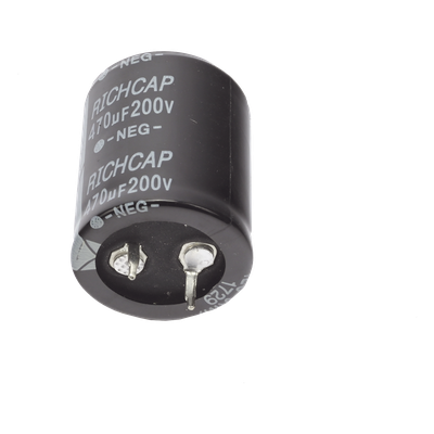CAD-4706JMS-001 - Capacitor de Aluminio / 470μF / 200V / ±20% / 1.45A RMS / 25mm Ø / 1000h @ 105°C