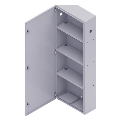 GBP04 - Gabinete para Baterías / Acero Galvanizado / 4 Unidades / Montaje en Poste / Exterior / 1050 mm (3.44 ft) de Altura