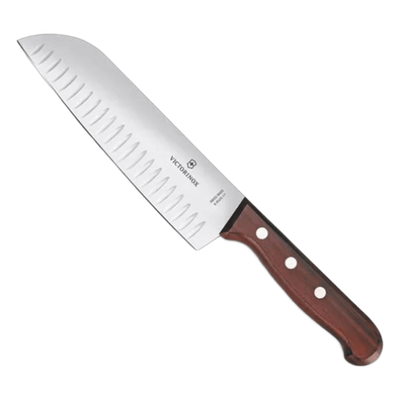 6.8520.17G - Cuchillo Santoku / Hoja 17 cm / Filo con Alvéolos / Mango de Pino Modificado / 0.103 kg / Fabricación Suiza