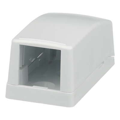 CBX1WH-A - Caja de Montaje en Superficie / 1 Puerto Mini-Com / Bajo Perfil / ABS / 26.3 x 23.2 x 48.1 mm