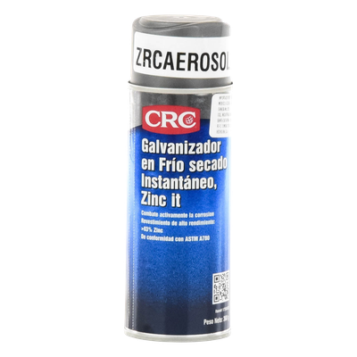 ZRC-AEROSOL - Recubrimiento Zinc en Aerosol / 93% Zinc Puro / 368 gr / Película 76 µ / Acabado Gris Brillante / Protección Anticorrosión