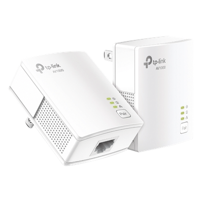TLPA7017KIT - Kit Adaptador Powerline / Gigabit Ethernet 1000 Mbps / HomePlug AV2 / Alcance 300 m (984.2 ft) / Plug and Play / 1 Puerto RJ45 / Ultra Compacto